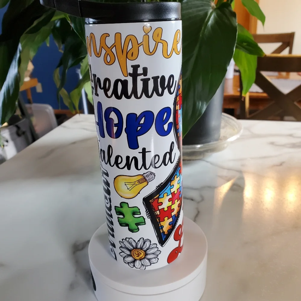 Autism Awareness inspire, KINDNESS 20oz Tumbler with duo lids 🎉sale